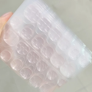 Autocollants double face transparents multi-tailles pour ongles à presser