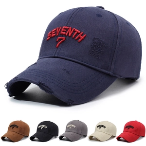 Retro Distressed Baseball Cap Cotton Embroidered Adjustable Sun Protection Outdoor Sport Hat Unisex