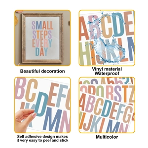 Waterproof vinyl 3-inch alphabet stickers for wall decor in Morandi colors with self-adhesive