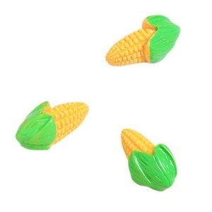 Miniature resin corn models for DIY crafts featuring yellow kernels and green husks