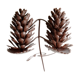 Artificial brown pine cones on branch for Christmas wreath and garland decoration