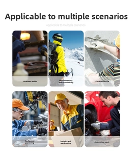 Detailed grid showing heat-resistant silicone dotted gloves used in various work scenarios