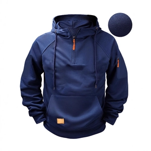 Herren Taktischer Hoodie Mit Halbreißverschluss Polyester Fleece Langarm Outdoor Freizeit Sweatshirt