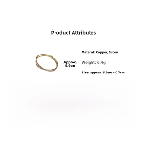 Spécifications détaillées du bracelet croisé doré avec zircons et matériau en cuivre