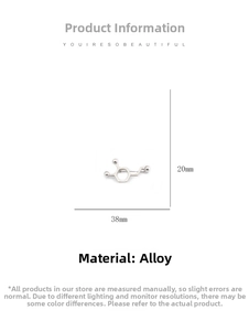 Detailed size specifications of silver chemical molecule alloy brooch 38mm x 20mm