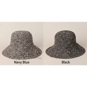 Chapeau de soleil pliable en paille pour femme avec large bord et décoration de nœud