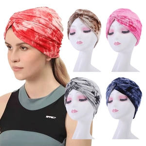 Women Tie Dye Turban Hat Cotton Headwrap Twisted Knot Elastic Street Style Chemo Cap Soft Comfortable
