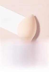 Macro detail of tear-drop makeup sponge with skin-friendly micro-pore structure