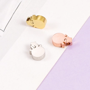 Polished stainless steel snowman charms in gold, silver, and rose gold for DIY jewelry
