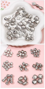 Detailed view of silver CCB irregular beads for DIY handmade jewelry and accessory making