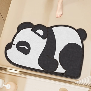 Tapis De Bain Absorbant Séchage Rapide Antidérapant Velours Technique Design Animaux Dessin Animé Pour Entrée