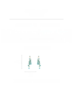 Detail view showing 11.5cm long tassel earrings with green stones and 925 silver needles