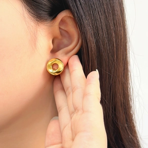 Geometrische Runde Ohrstecker Edelstahl Mit Edelstahl Ohrstecker Vergoldet Eleganter Schmuck Damen