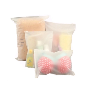Translucent waterproof frosted travel storage bags for clothing and toiletries organization