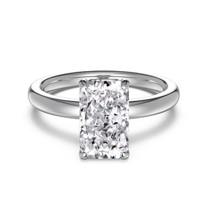 Classic S925 sterling silver ring featuring a large rectangular radiant cut gemstone