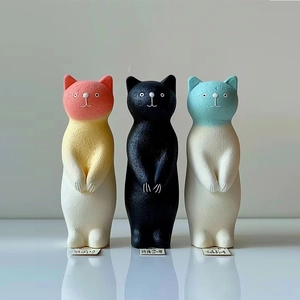 Molde De Silicona De Gato 3D Para Bricolaje Vela Aromática Yeso Piedra De Aromaterapia Adorno De Gato Artesanal