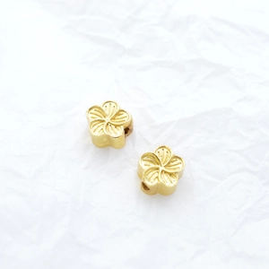 Golden plum blossom spacer beads with matte finish for DIY jewelry bracelet making