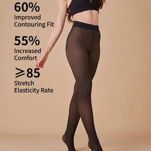 Sheer black tights for women with high waist tummy control and high elasticity fabric