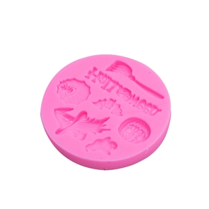 Moule Halloween en silicone rose avec toile d'araignée et citrouille pour pâtisserie