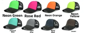 Multiple colors of vintage washed cotton baseball caps with breathable mesh back panels