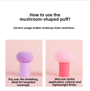Detail showing mushroom sponge makeup puff texture for dry and wet cosmetic applications