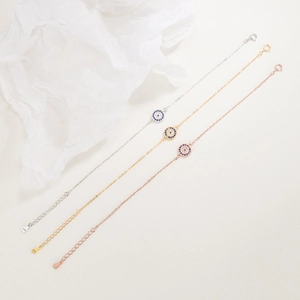 Bracciale Malocchio in argento sterling S925 con finiture oro, argento e oro rosa