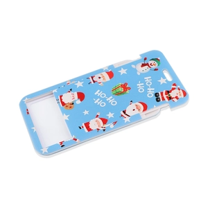 Porta badge Babbo Natale blu con cordino in poliestere e custodia protettiva rigida durevole