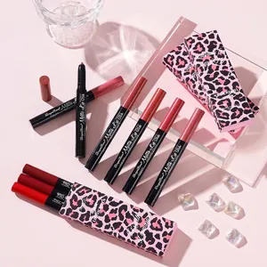 Set di rossetti opachi Dragon Ranee in confezione leopardata con diverse tonalità alla moda
