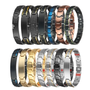 Vergoldete Edelstahl-Magnettherapie-Armbänder in verschiedenen Farben und Designs