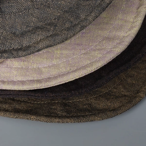Distressed linen baseball cap in multiple colors featuring vintage washed texture and stitching