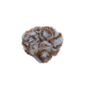 Elegante elastico per capelli in peluche a righe marroni e blu chiaro per donna