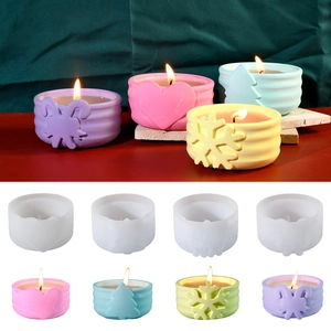 Stampo In Silicone Scatola Di Immagazzinaggio Di Natale DIY Portacandela Colata Resina Epossidica Gesso Fiocco Di Neve Albero