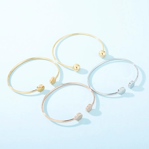 Bracelets en acier titane avec gravure Hope et extrémités à billes en or et argent