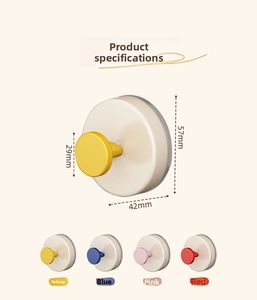 Detailed size specifications for a suction cup hook showing dimensions 57mm by 42mm