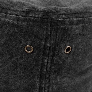 Classic washed cotton sun bucket hat with breathable metal eyelets and premium stitching