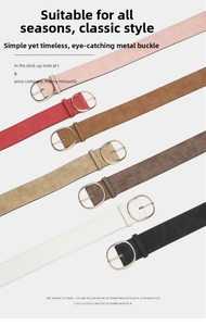 Ceintures femme en similicuir avec boucles dorées en D disponibles en plusieurs couleurs