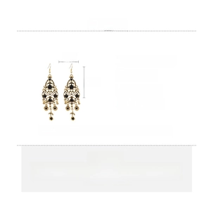 Detailed spec sheet for vintage palace style earrings with dimensions and material info