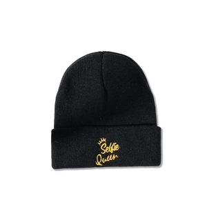 Beanie Hat Acrylic Knit Selfie Queen Embroidery Crown Winter Warm Casual Fashion Style Unisex