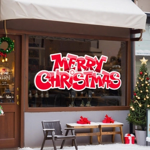 Christmas Window Sticker Merry Christmas Static Cling Decal PVC Glue-Free Double Sided Glass Door Mall Festive Decor