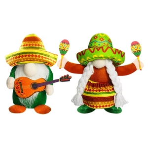 Polyester Fabric Mexican Gnome With Sombrero Guitar Maracas Festive Ornaments For Cinco De Mayo Carnival Home Decor