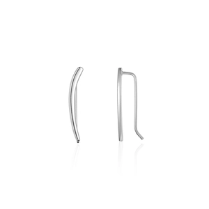 Minimalist S925 sterling silver geometric ear climbers with polished chrome finish