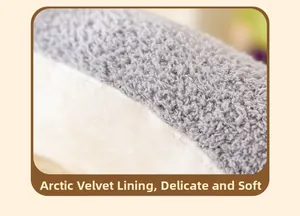 Detail of soft Arctic velvet lining and smooth fiber textures on a warm pet bed