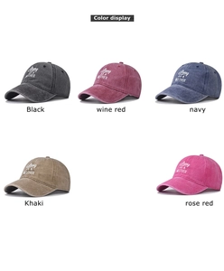 Affichage couleur de casquettes de baseball en coton lavé avec broderie Strong AS A MOTHER en 5 tons