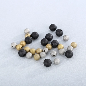 Stainless Steel Frosted Round Beads Matte Sandblasted Spacer Beads For DIY Jewelry Making Bracelet Necklace Accessories