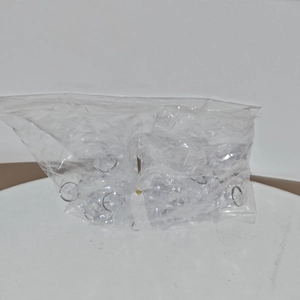 Clear acrylic ring ornaments for Christmas tree decoration in a transparent gift bag