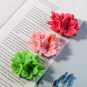 Ensemble de moules en silicone fleurs de cerisier tricolores pour savon et bougies DIY