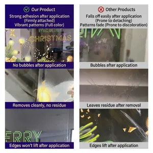 Green Christmas tree static window stickers with strong adsorption and waterproof design