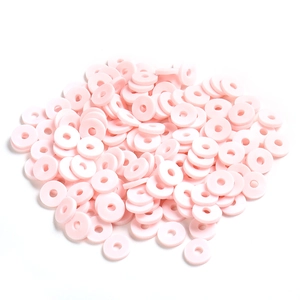Perles roses en pâte polymère de 6mm pour création de bijoux DIY et bracelets