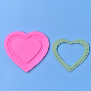 Ensemble de deux moules en silicone en forme de cœur pour pâtisserie et chocolat