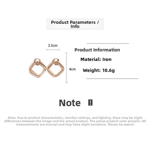 Dimensions détaillées des boucles d'oreilles géométriques en forme de losange
